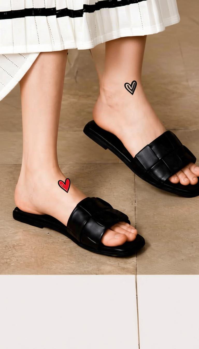 Black woven-strap summer slides