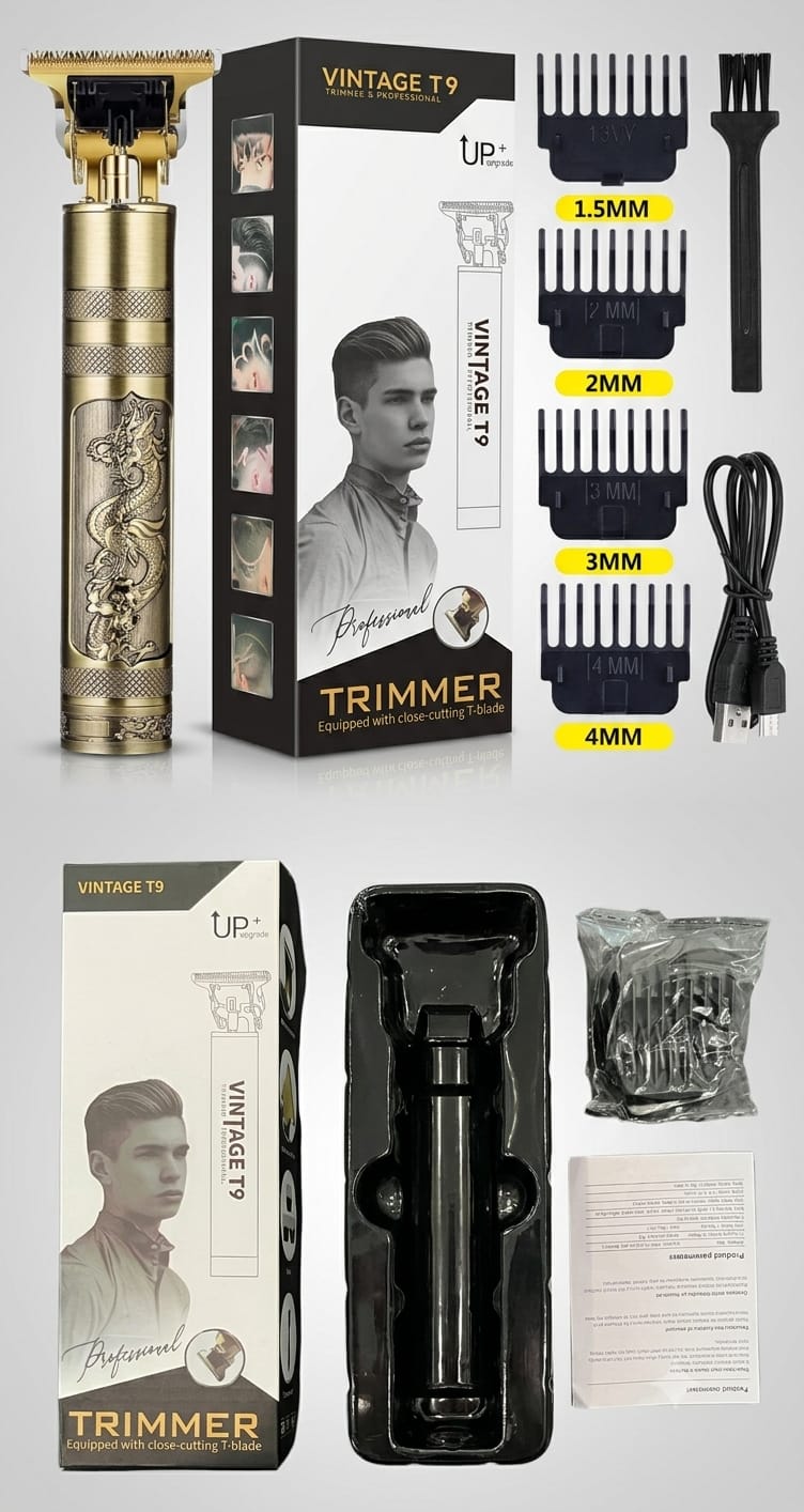 T9 trimmer product image with accessories
